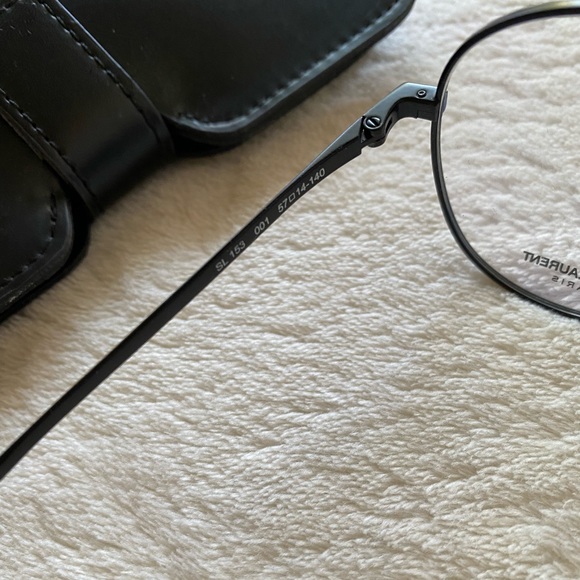 Authentic Saint Laurent black metal demo aviator eyeglasses YSL - Picture 6 of 10